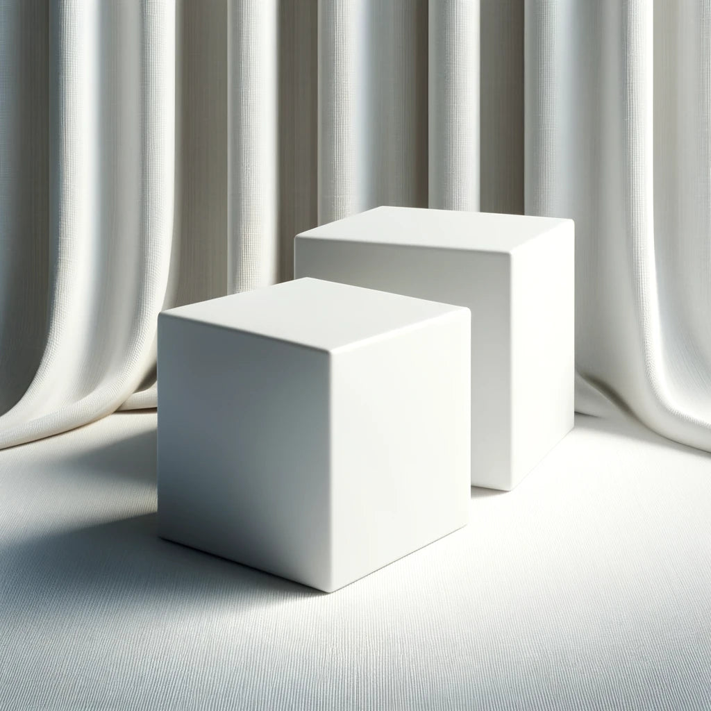 Location - Support Cube Acrylique pour Buffet Blanc - 2 Pièces