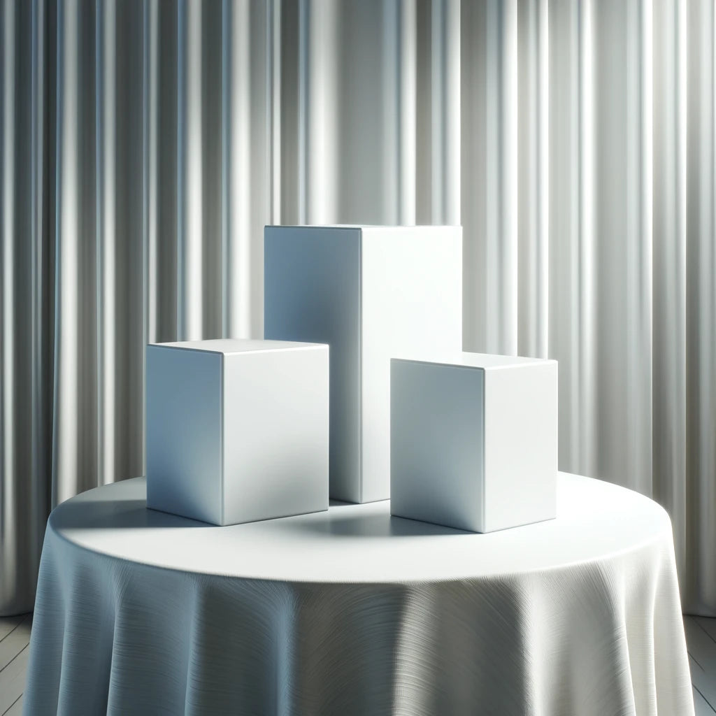 Location - Support Cube Acrylique pour Buffet Blanc - 3 Pièces