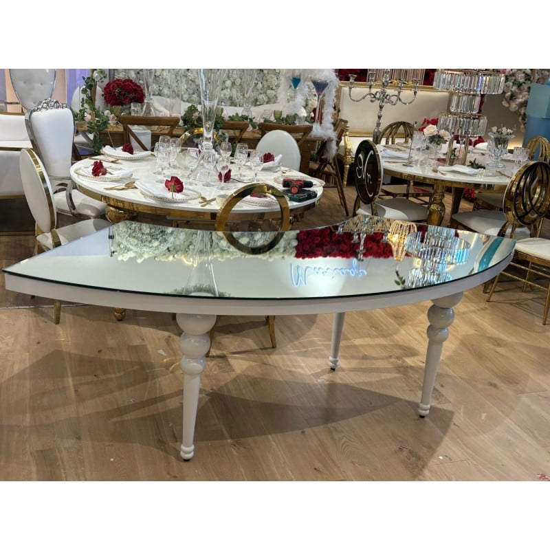 Location – Table d'honneur Ronde Miroir en S