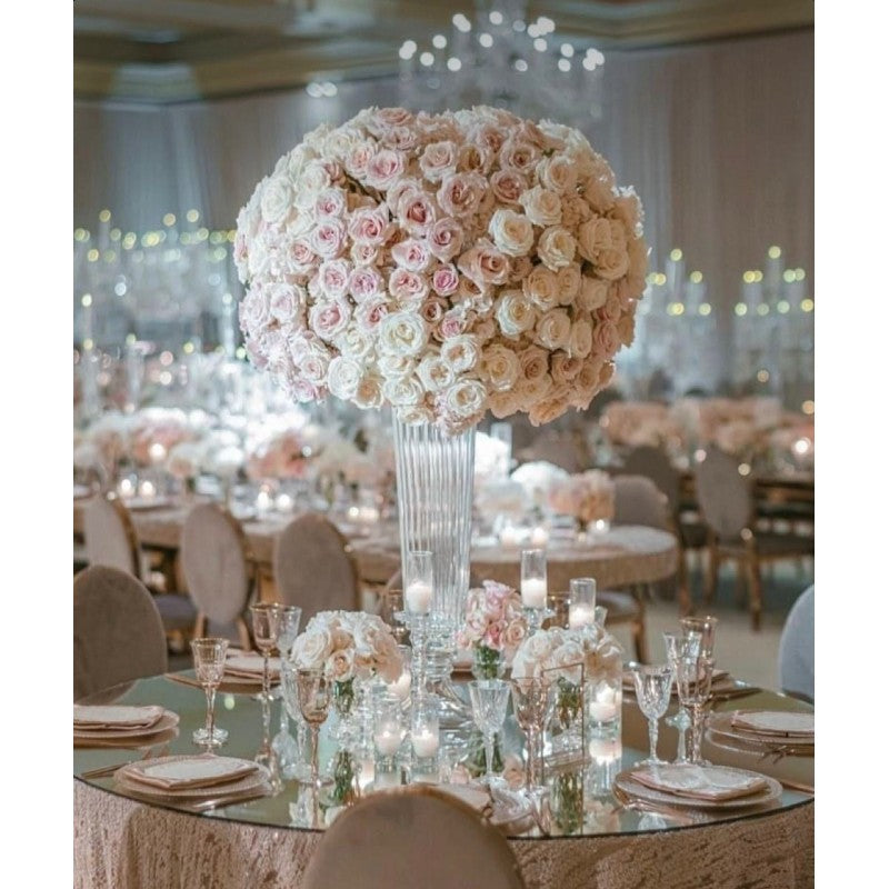 Location - Vase Flûte Strié Transparent 65 cm [VSFST65]