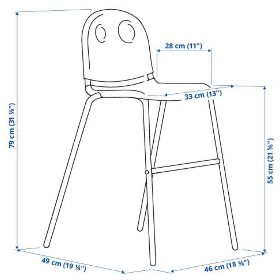 Location - Chaise junior enfant blanche – Hauteur table adulte [ML-ENF-CHAI-JUN01]