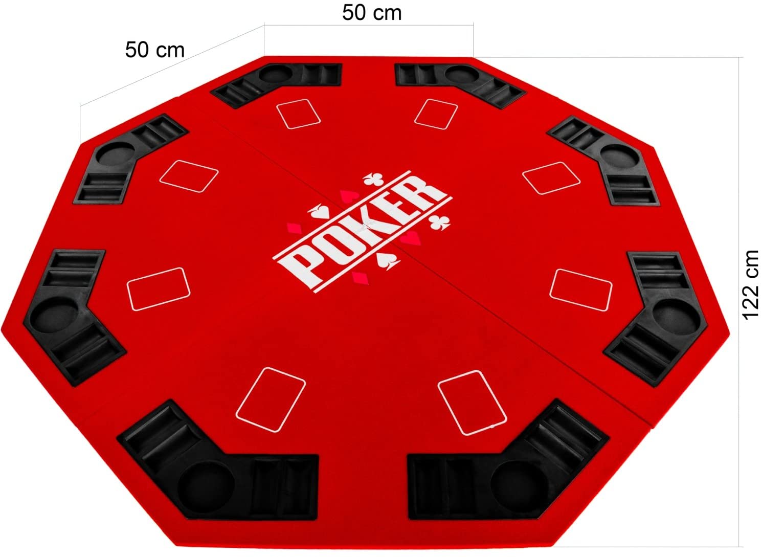 Location - Plateau de Poker Pliable rouge - 8 joueurs