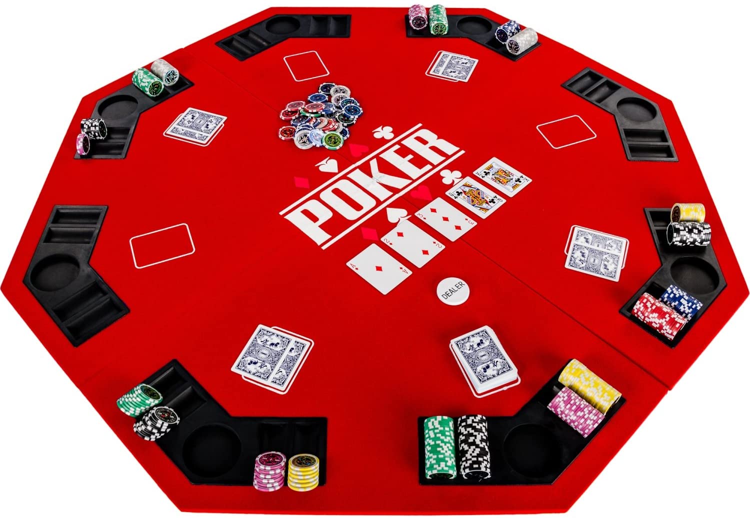 Location - Plateau de Poker Pliable rouge - 8 joueurs