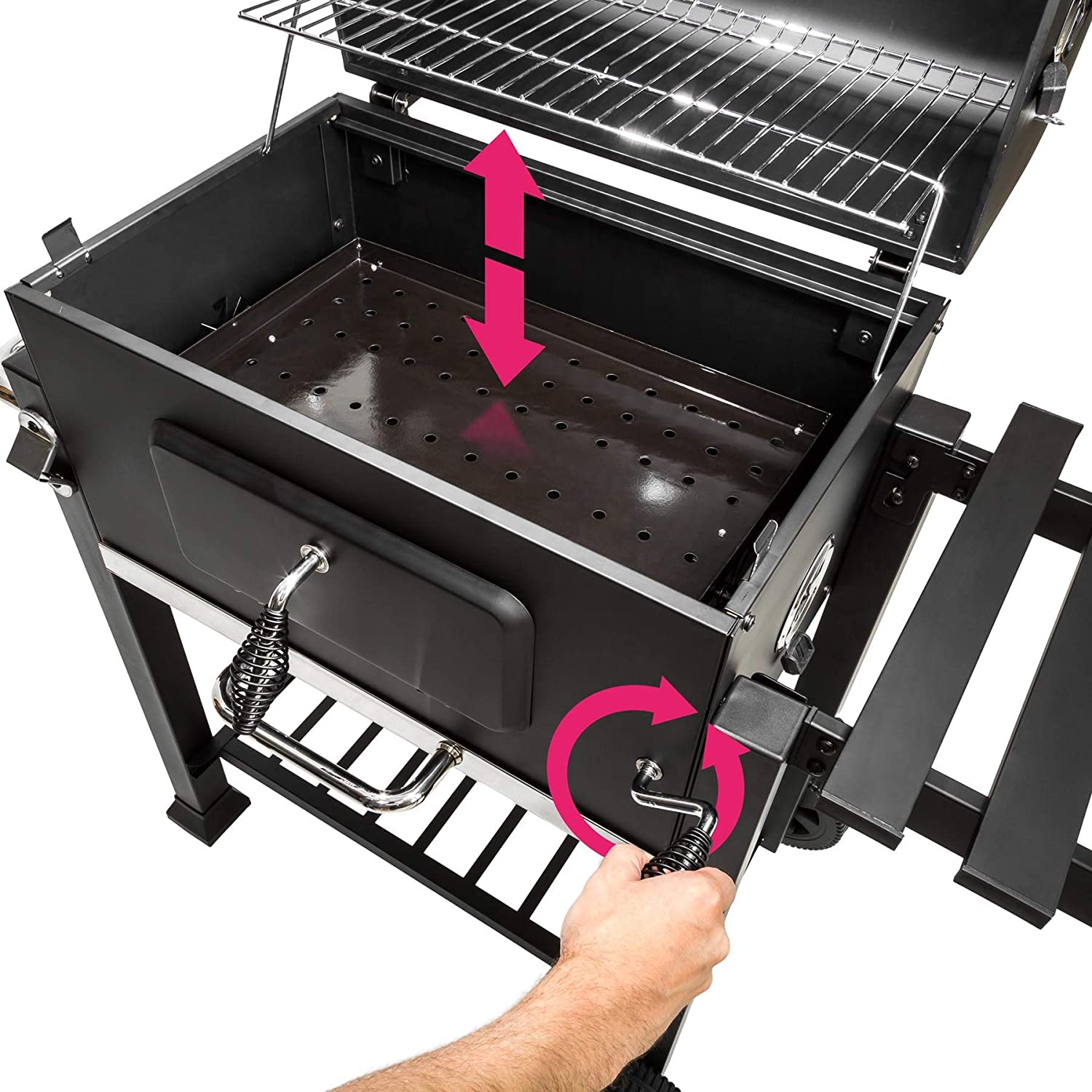 Location - Barbecue au charbon de bois Anthracite/acier inoxydable avec accessoires