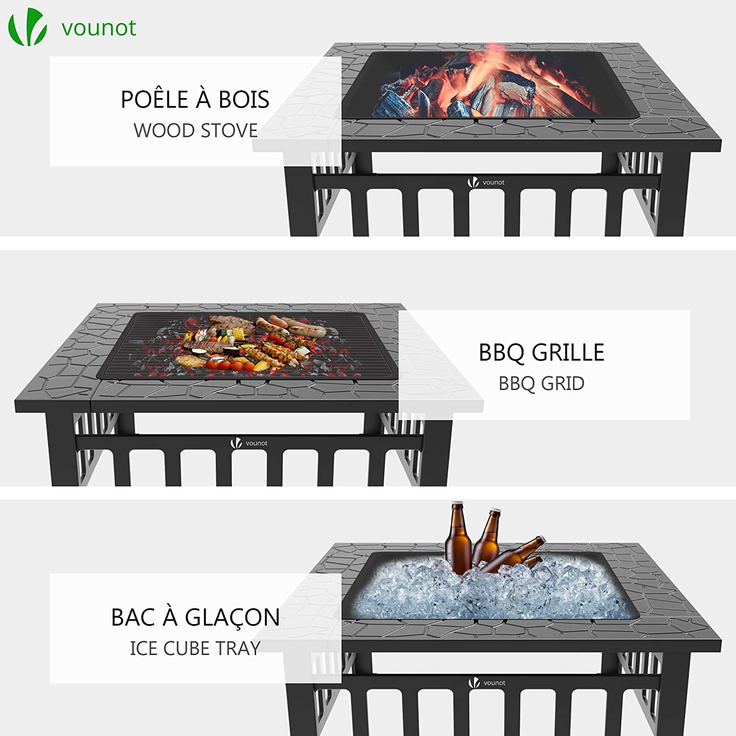 Location - Brasero Extérieur pour Jardin Terrasses BBQ 3 en 1