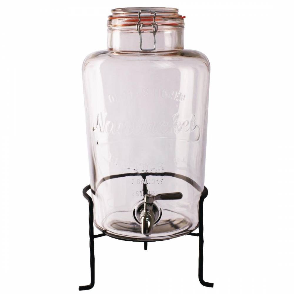 Location - Distributeur d'eau rétro en verre avec socle 8,5L