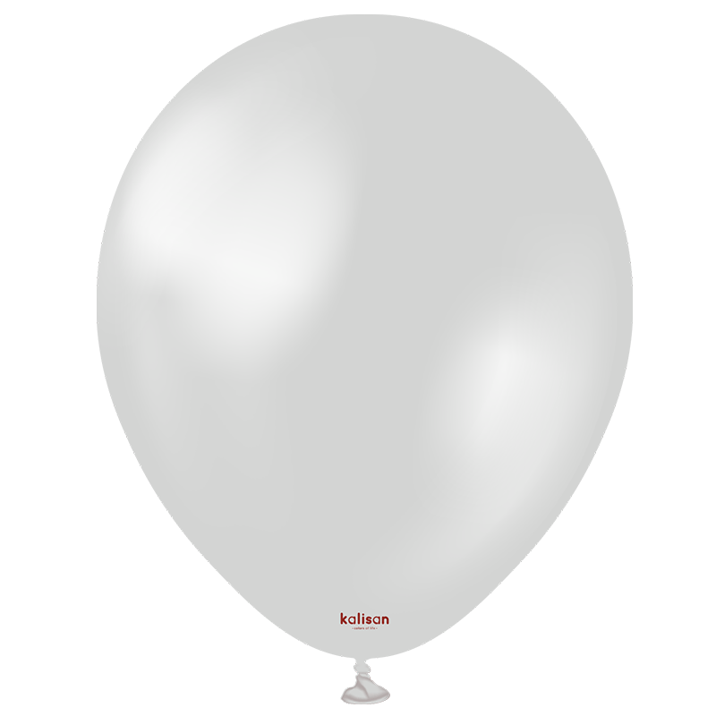 100 Ballons latex 5″ Métallique Argenté 13cm