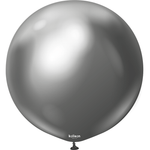 Ballon en latex Chrome Gris 18″ - 45cm