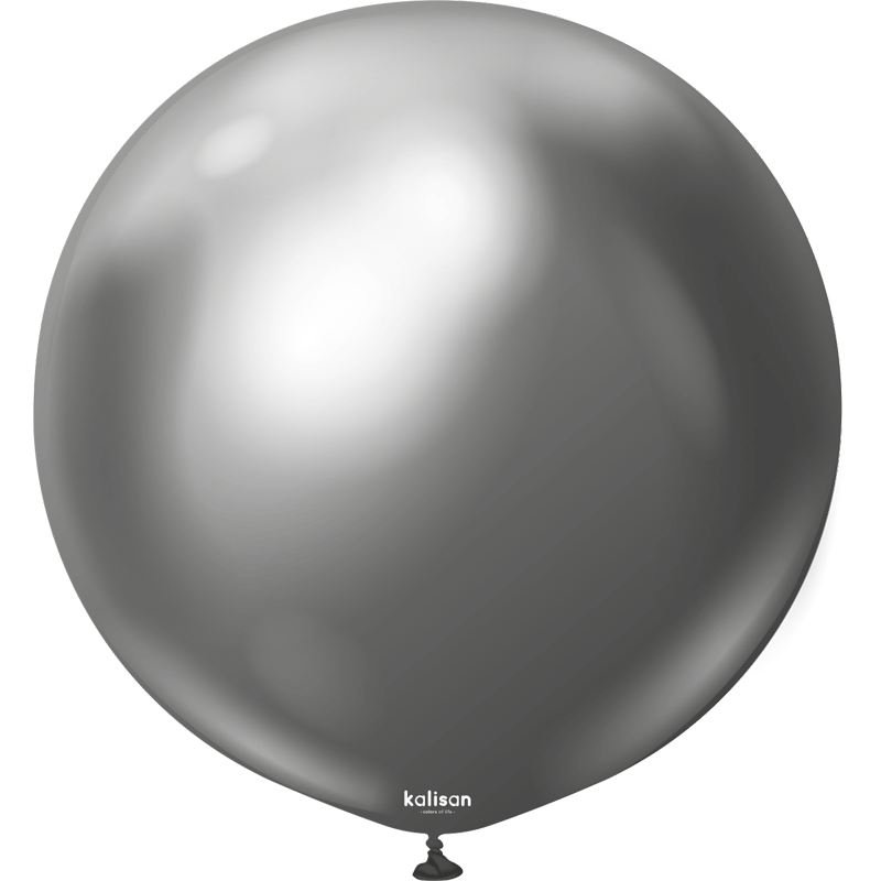 Ballon en latex Chrome Gris 18″ - 45cm